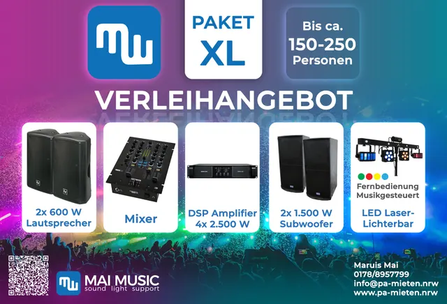 Verleihangebot Paket XL für 150–250 Personen